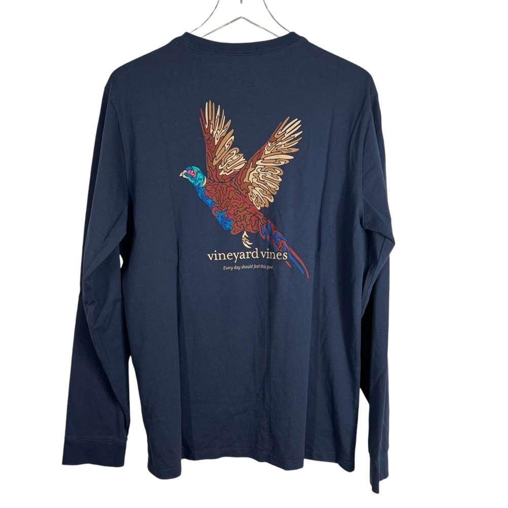 VINEYARD VINES Navy Blue Long Sleeve Crewneck T-Shirt Medium